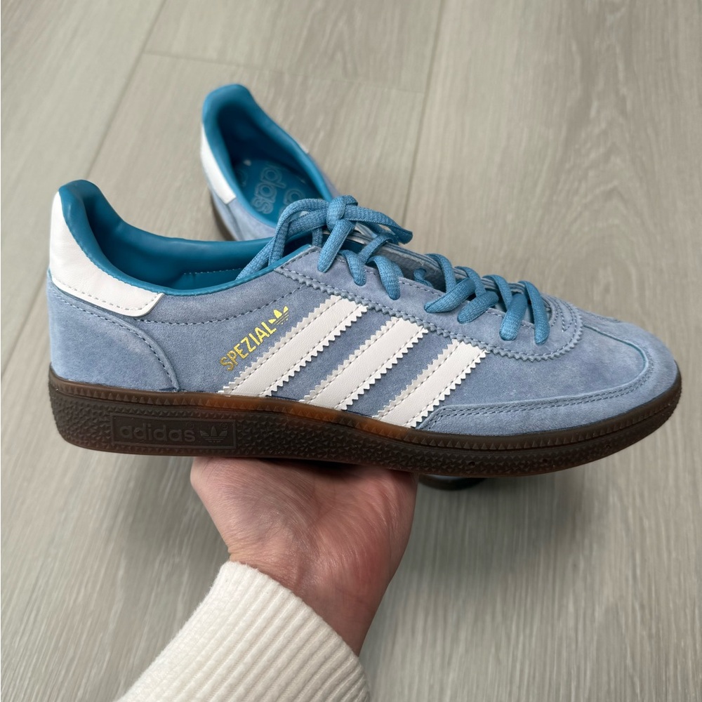 Adidas Light Blue Sneakers with White Stripes